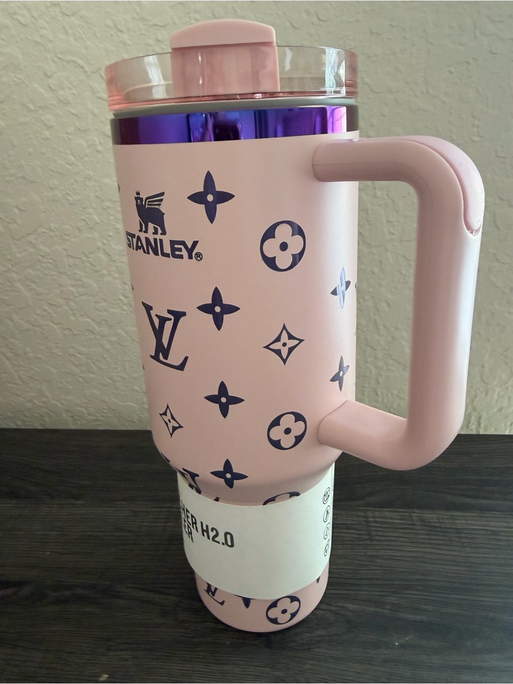 Pink 40oz Insulated Tumbler with Handle Straw & Box